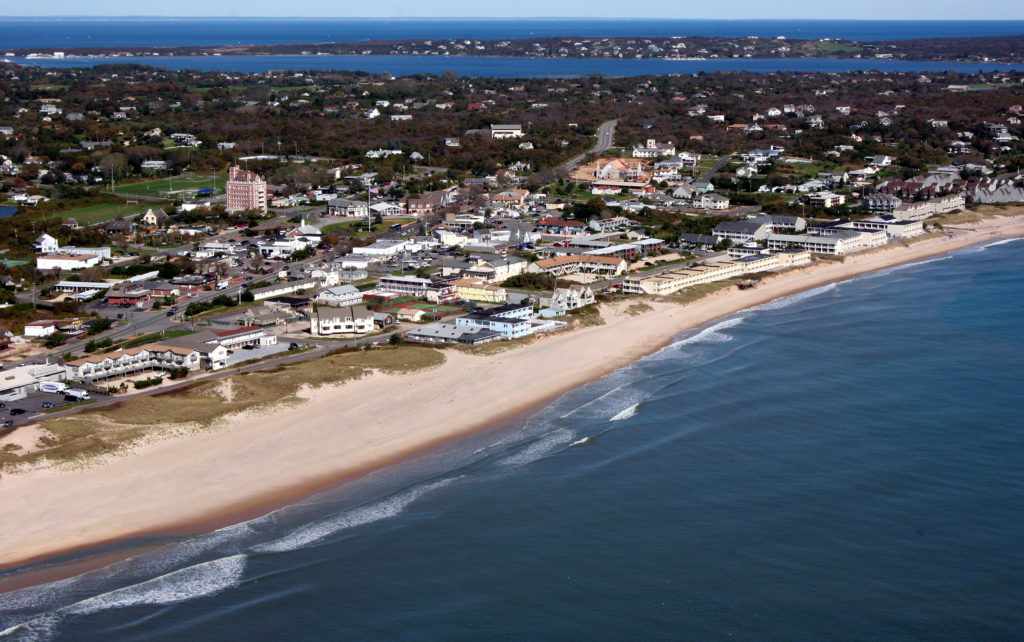 South Fork Attractions Montauk Aerial Montauk Beach and Town Wide c Alex Ferrone