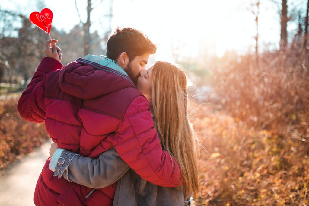 Romantic couple enjoying in moments of happiness. Love, dating, romance. Valentine's day.