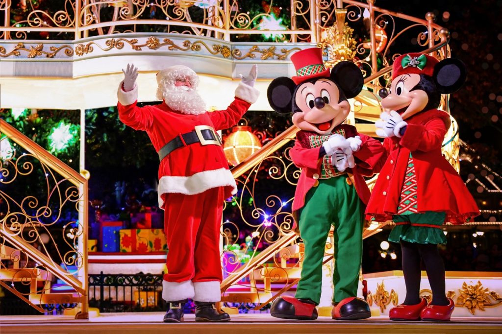 2 Disneyland Paris Xmas Santa Mickey Minnie