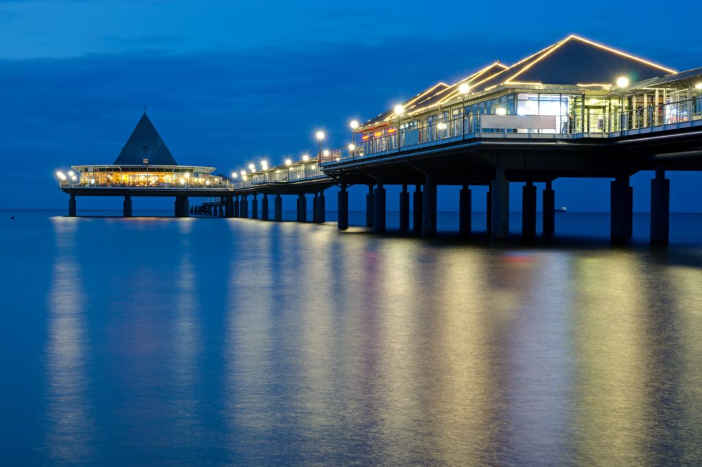 A pier on Usedom island after sunset