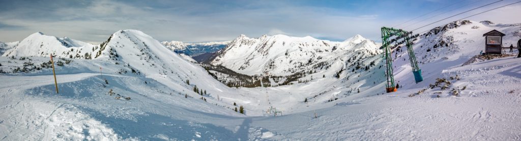 Planneralm skiing resort in winter, Austrian Alps