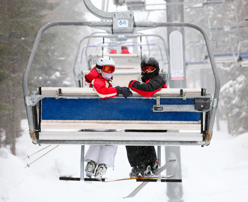 skiers on a ski lift PA4D8AT 1