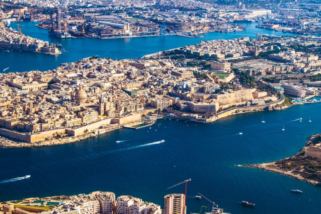 Aerial view of Malta's capital city, Valletta