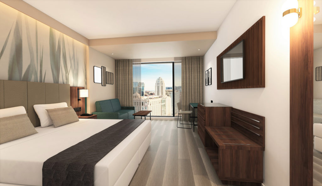 Modern funktional und mit bester Aussicht die Zimmer des Riu Plaza Hotels in CHICAGO c RIU Hotels Resorts