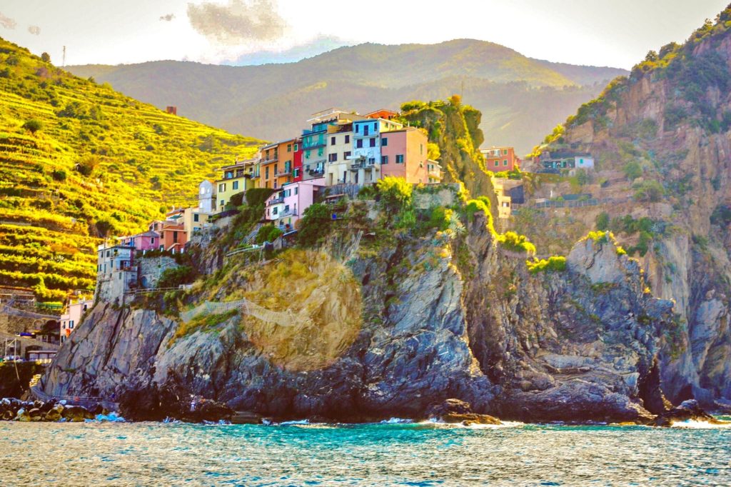 Cinque Terre clifftop houses Italy coastline