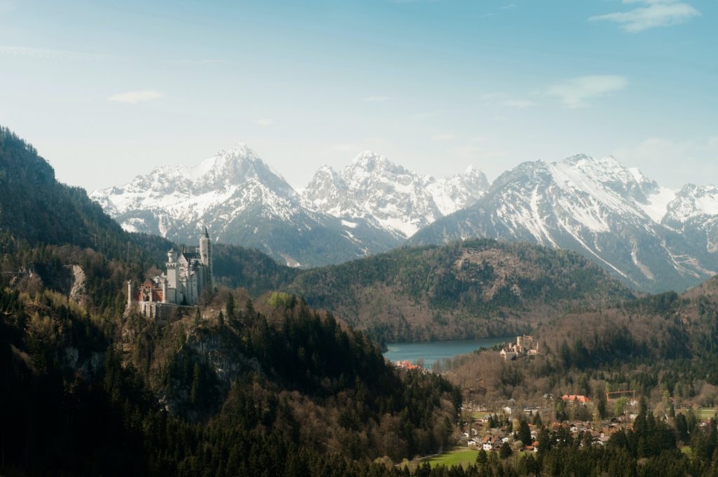 German Alps overlooking rural landscape
