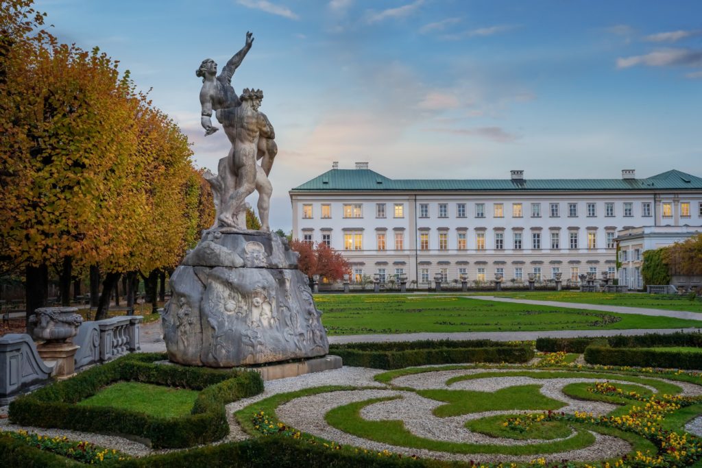 Mirabell Palace and Gardens at sunset - Salzburg, Austria
